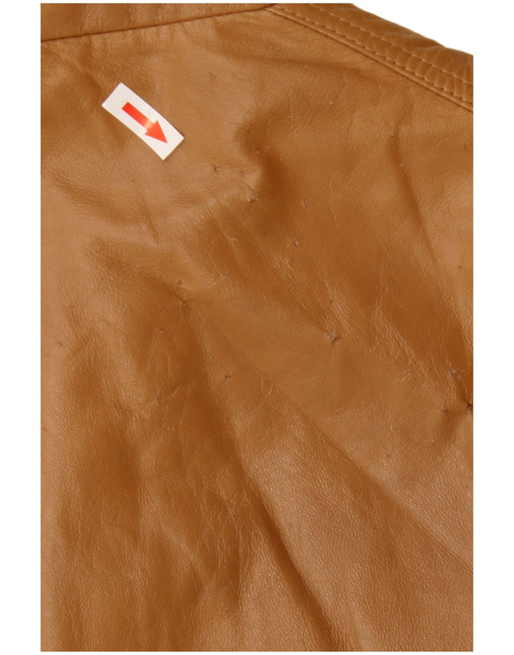 Abrigo de cuero vintage para hombre IT 52 XL cuero marrón