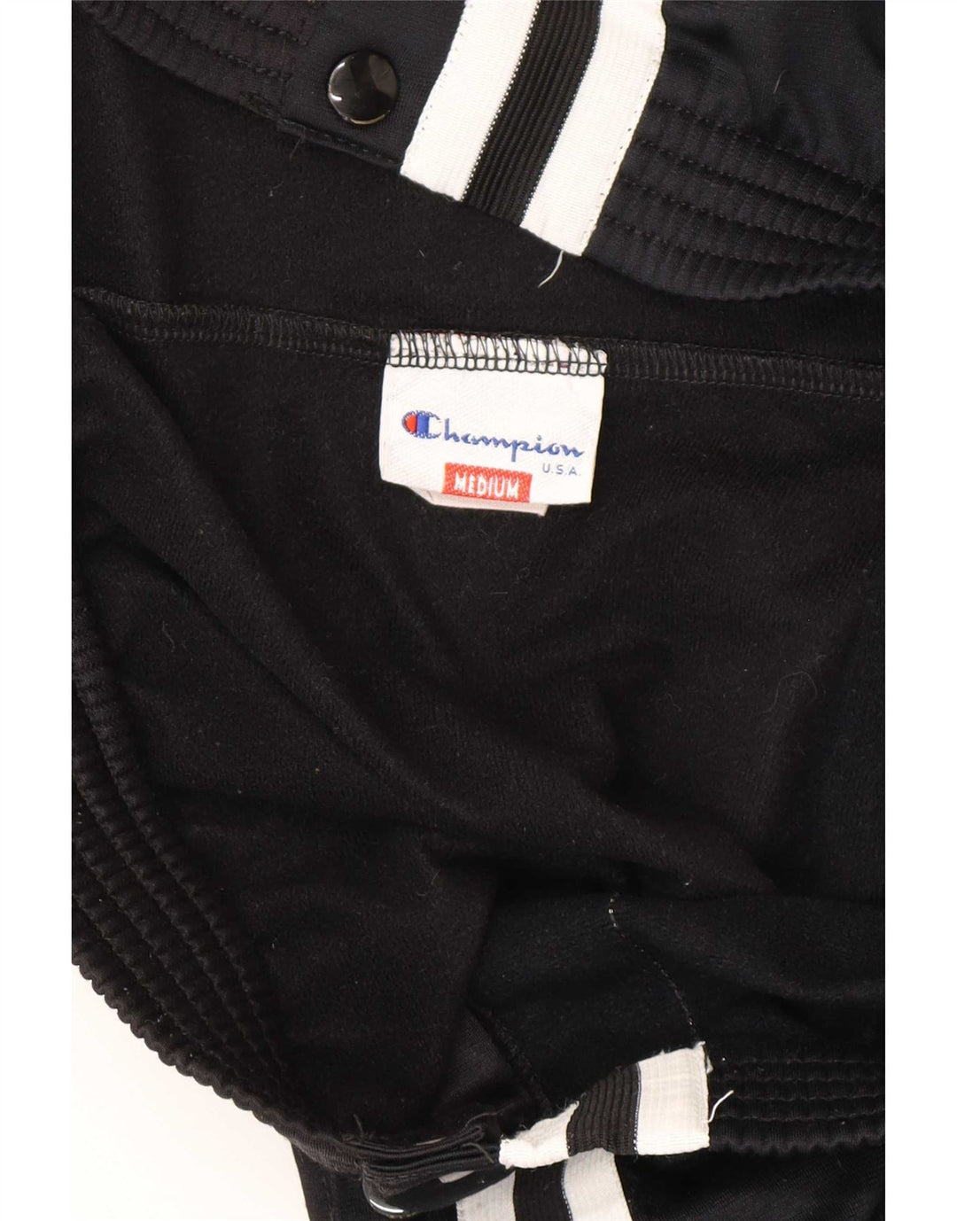 Champion Pantalones De Chándal Para Hombre Poliéster A Rayas Negro Mediano