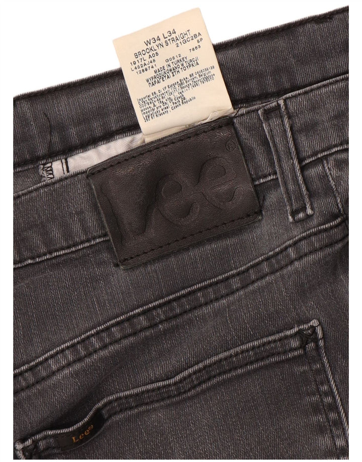 Vaqueros rectos Brooklyn para hombre Lee W34 L34 Algodón gris