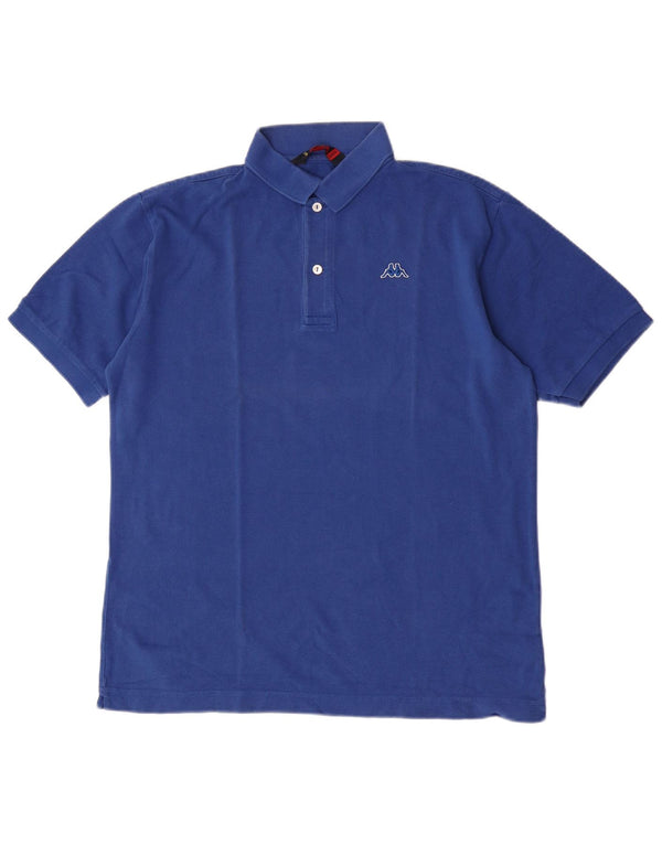 Polo Kappa Hombre Algodón Azul Medio
