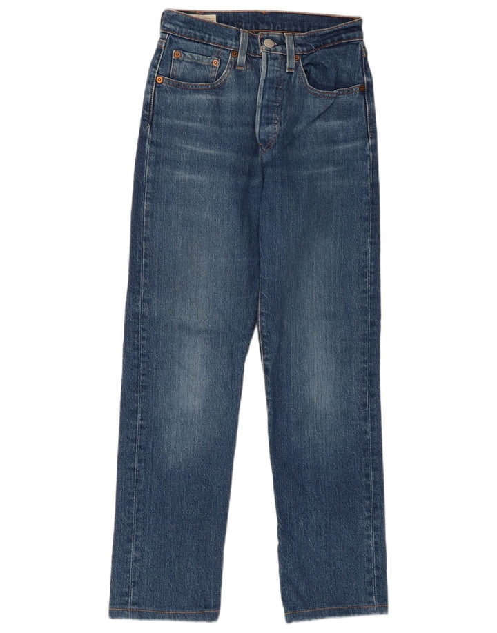 LEVI'S Vaqueros Rectos 501 Mujer W24 L30 Algodón Azul