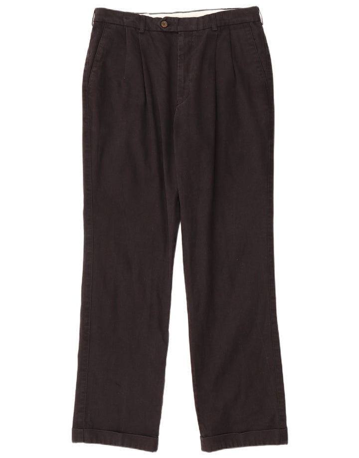 Marks & Spencer Pantalón de traje con pinzas para hombre W34 L31 Algodón negro