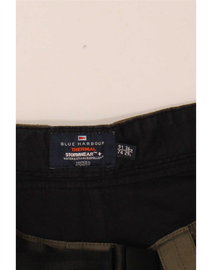 Marks & Spencer Pantalones cargo rectos Blue Harbor para hombre W36 L29 Caqui
