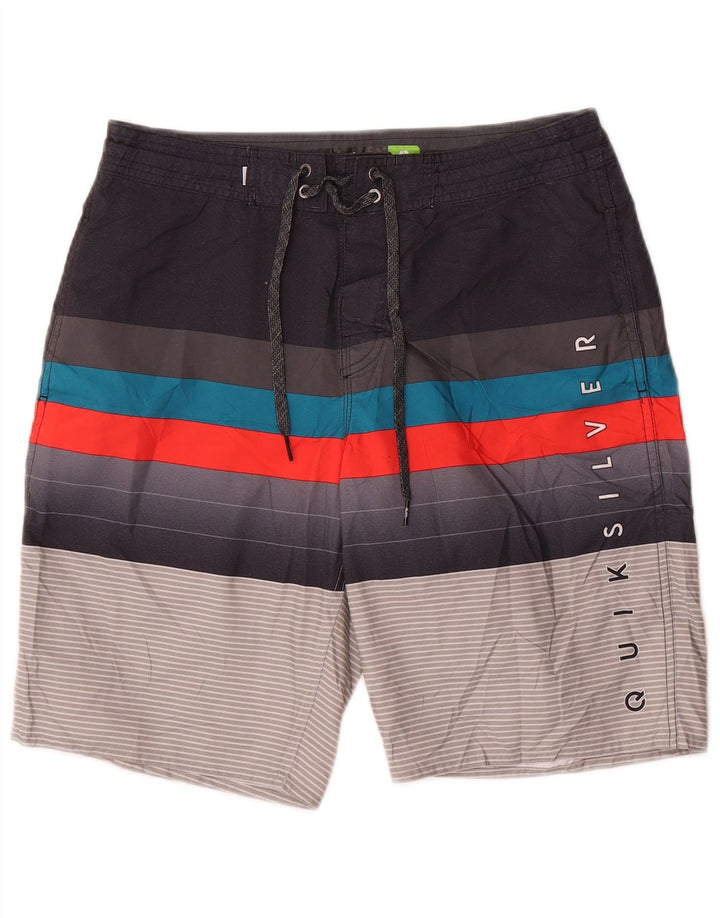 Quiksilver Bañador para Hombre con Estampado gráfico, tamaño Mediano, Rayas Multicolores