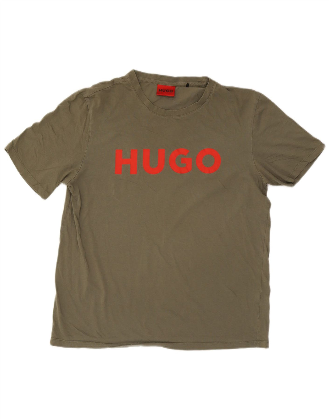 Hugo Boss Hombres Camiseta Gráfica Top Grande Caqui