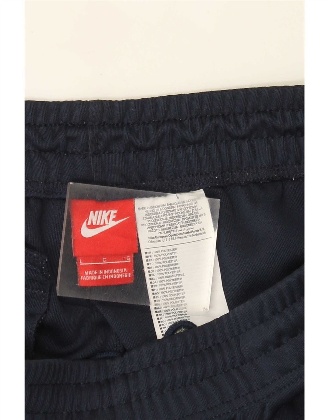 Nike Pantalones de chándal para hombre Joggers Large Azul marino Colorblock Poliéster