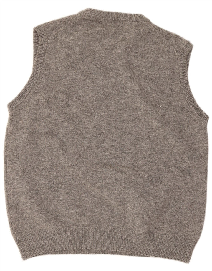 Henry Cottons - Chaleco para hombre, camiseta sin mangas, talla grande, lana virgen gris