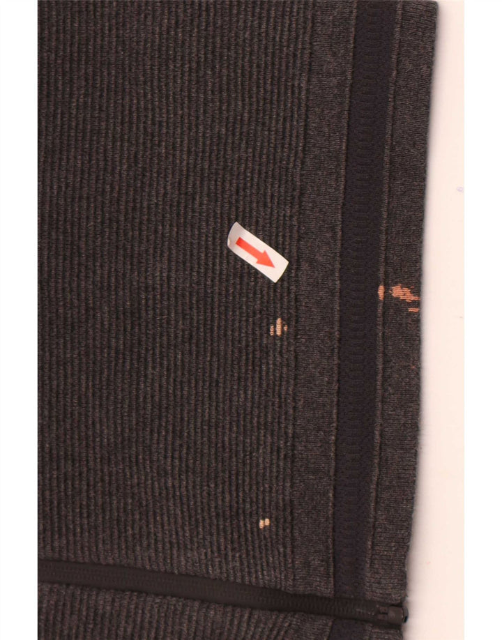 Zara Hombre Jersey Cárdigan Grande Algodón A Rayas Gris