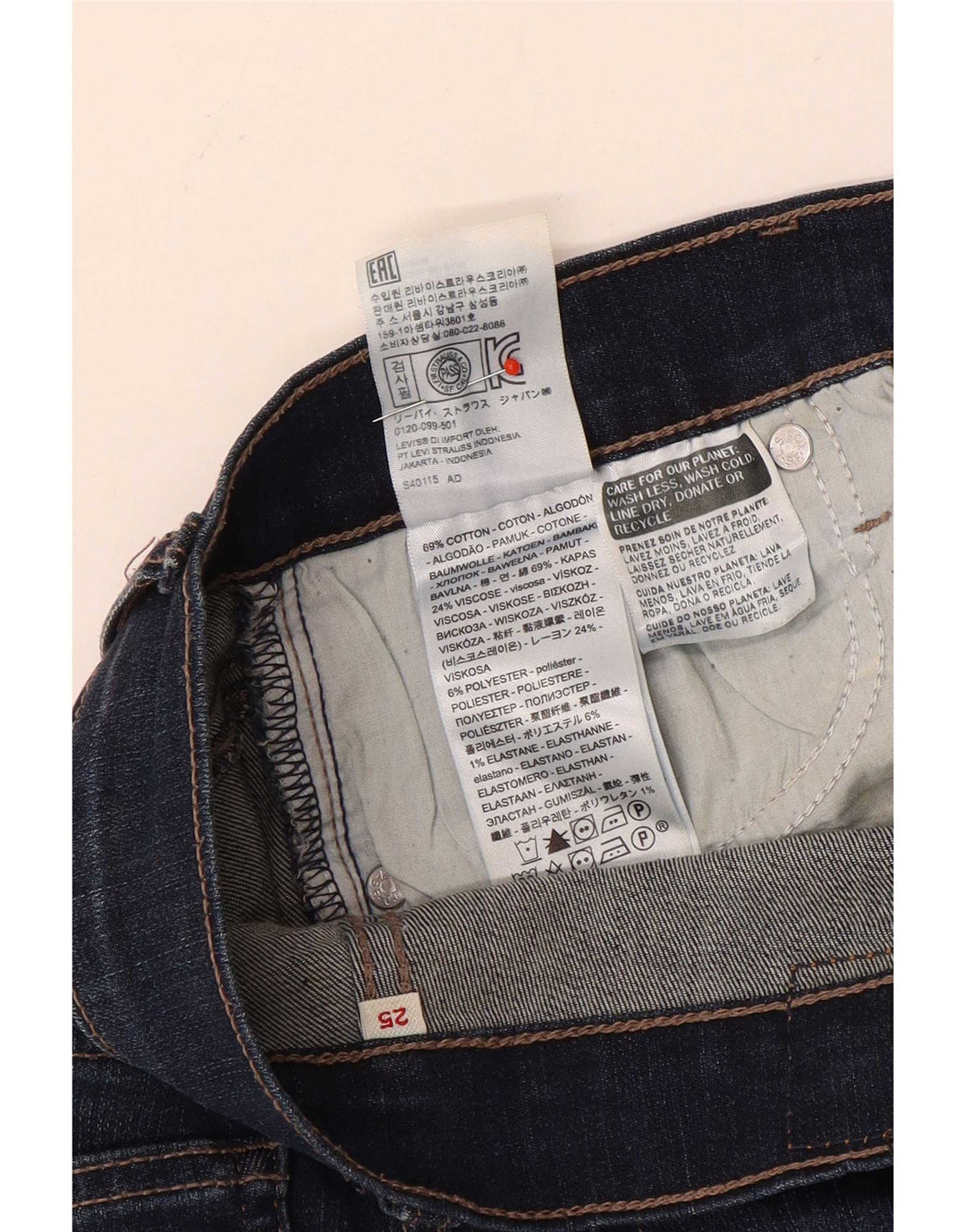 Levi's Shorts Vaqueros Mujer W25 XS Algodón Azul Marino