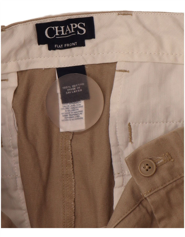 CHAPS Pantalón chino recto para hombre W36 L34 Algodón beige