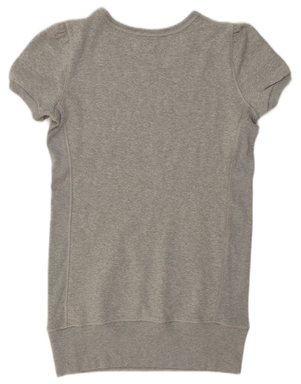 POLO RALPH LAUREN Womens Longline Sweatshirt Jumper UK 16 Large Grey