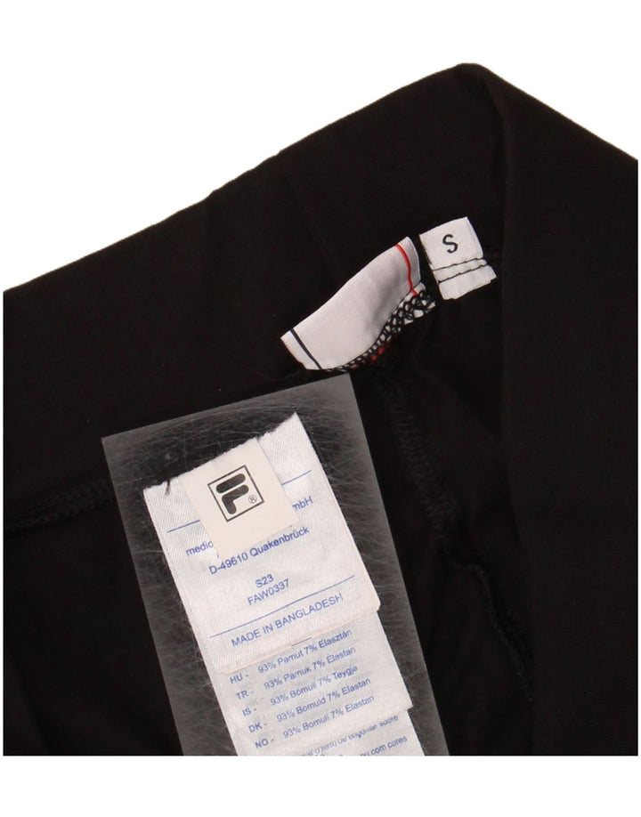 FILA Womens Graphic Leggings UK 10 Small  Black Cotton Vintage Fila and Second-Hand Fila from Messina Hembry 