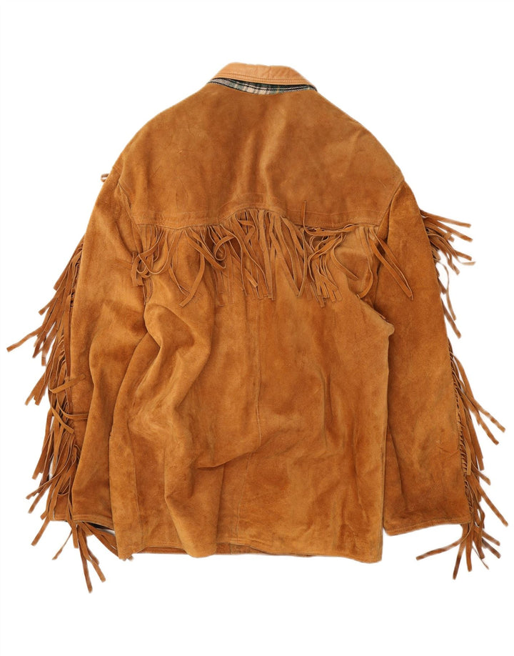 Vintage hombres ante chaqueta Reino Unido 40 marrón grande