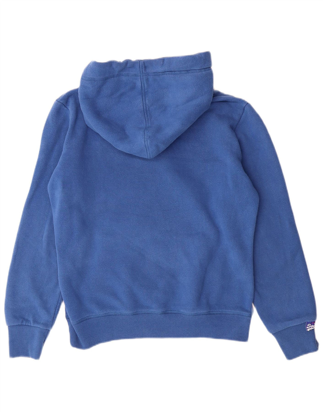 SUPERDRY Jersey con capucha extragrande y gráfico para mujer UK 10 Small Blue Cotton