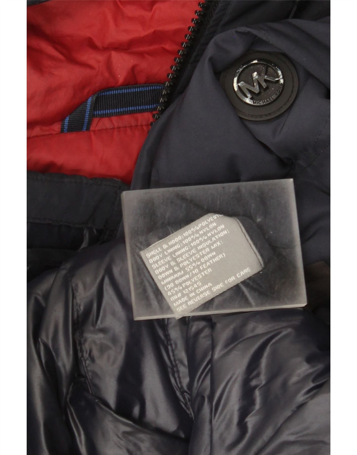 Michael Kors Chaqueta acolchada con capucha para hombre UK 38 Medium Azul marino Poliéster