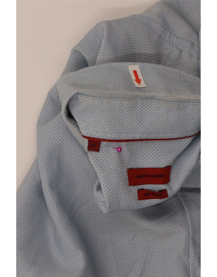 Camisa Pierre Cardin Hombre Manga Corta Regular Fit Algodón Azul Medio