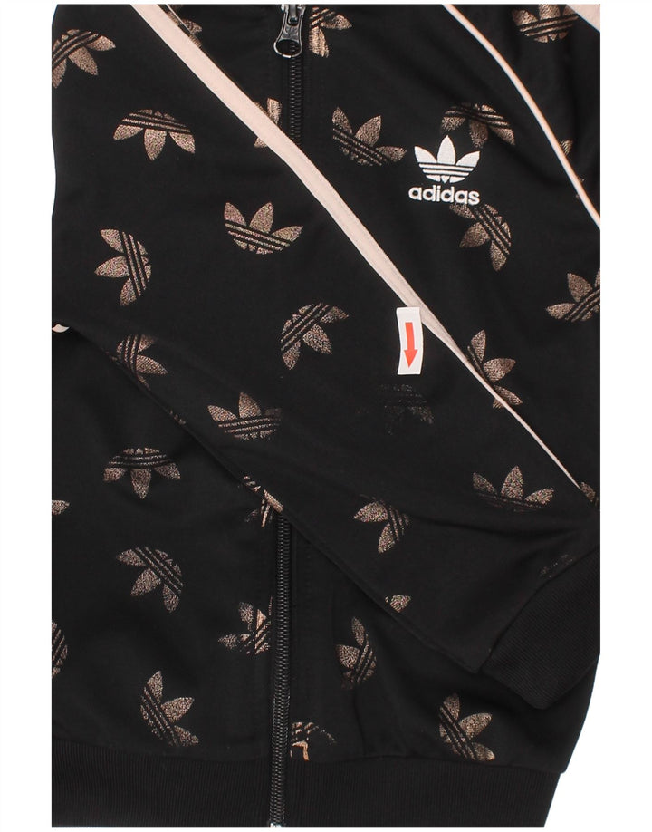 Adidas - Chaqueta de chándal con gráfico para niña, 3-4 años, negro, poliéster