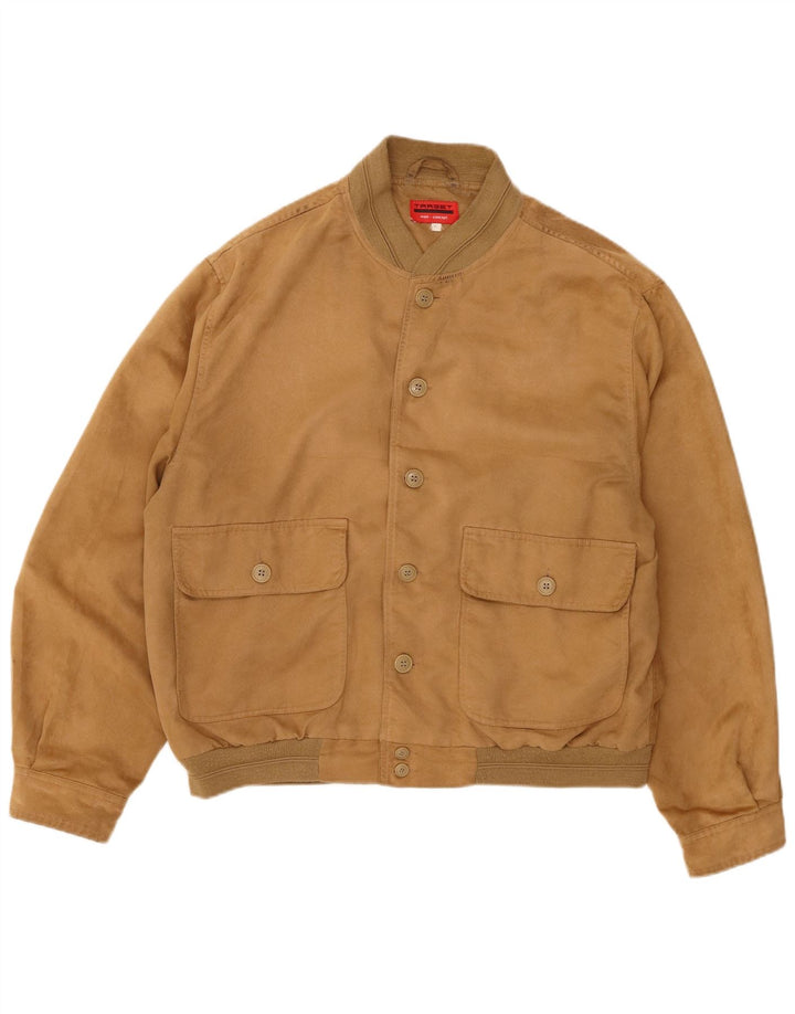 Chaqueta bomber vintage para hombre Reino Unido 42 XL Poliéster marrón