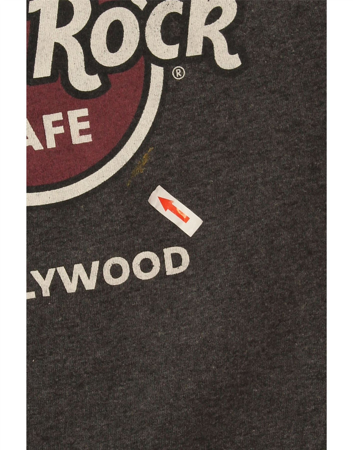 Hard Rock Cafe Hombre Hollywood Graphic Sudadera Jumper Gris Medio Moteado
