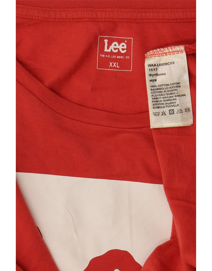 LEE Camiseta gráfica para hombre Top 2XL Algodón rojo