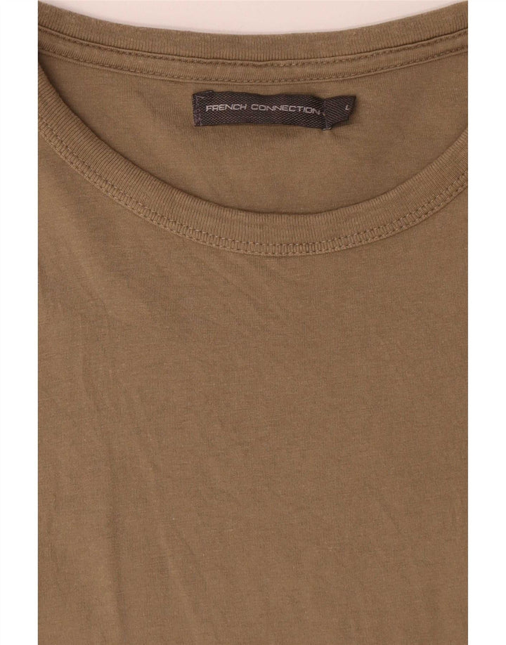 French Connection - Camiseta para hombre, talla grande, color caqui, algodón