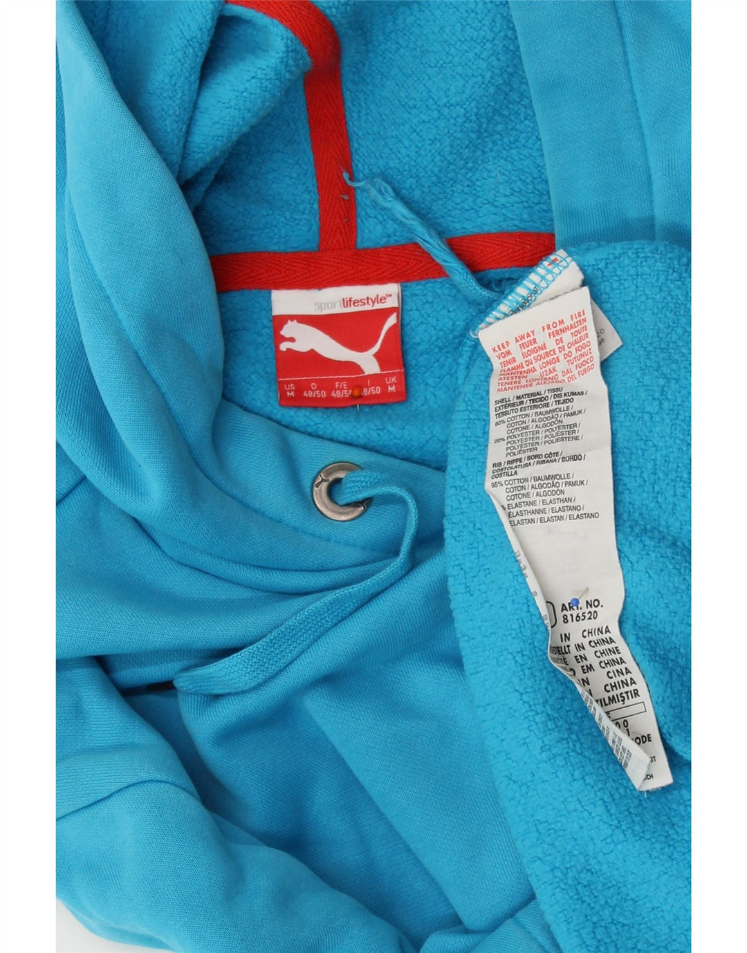 PUMA Jersey con capucha para hombre de algodón azul medio