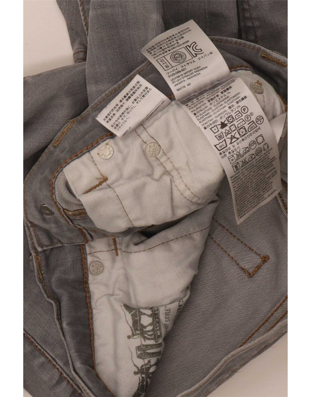 Levi's Hombre 511 Slim Jeans W31 L27 Algodón Gris