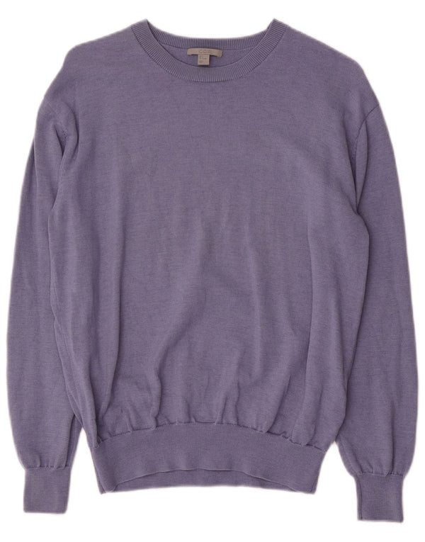 Cos - Jersey extragrande con cuello barco para mujer, talla 10, lana azul pequeña