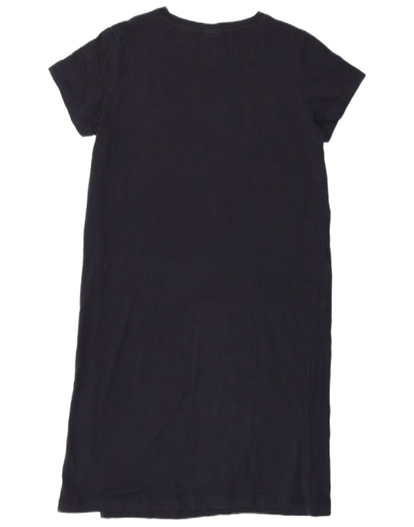 Champion Vestido Camiseta Gráfico Mujer UK 44 Medio Azul Marino Algodón