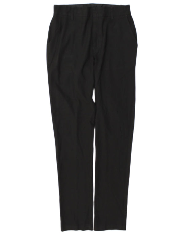 Marks & Spencer Pantalones de traje ajustados para niños 13-14 años W27 L29 Poliéster negro