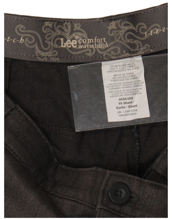 LEE Pantalones casuales rectos de cintura alta para mujer US 18 2XL W38 L29 Gris