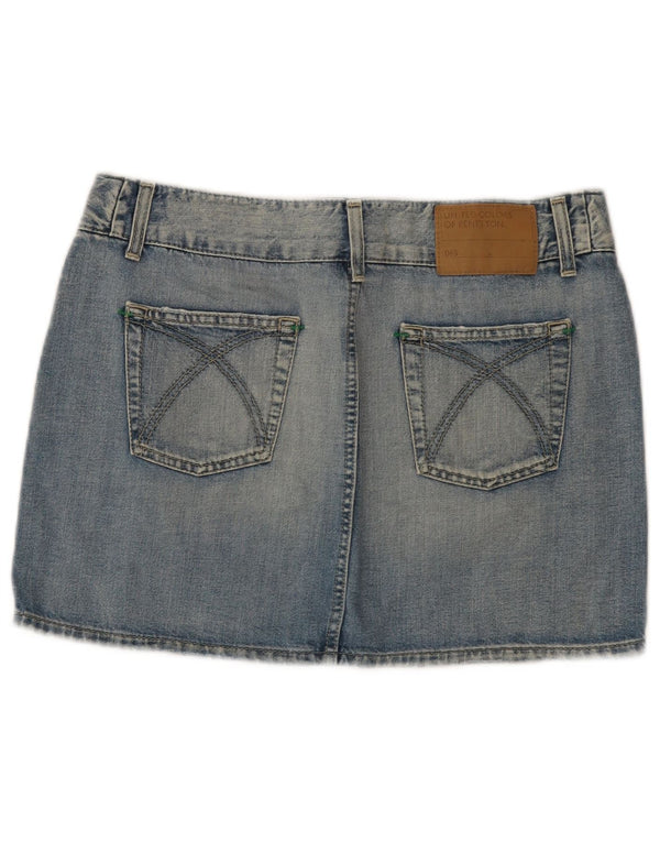 Benetton Minifalda Vaquera IT 44 Medium W32 Azul Algodón