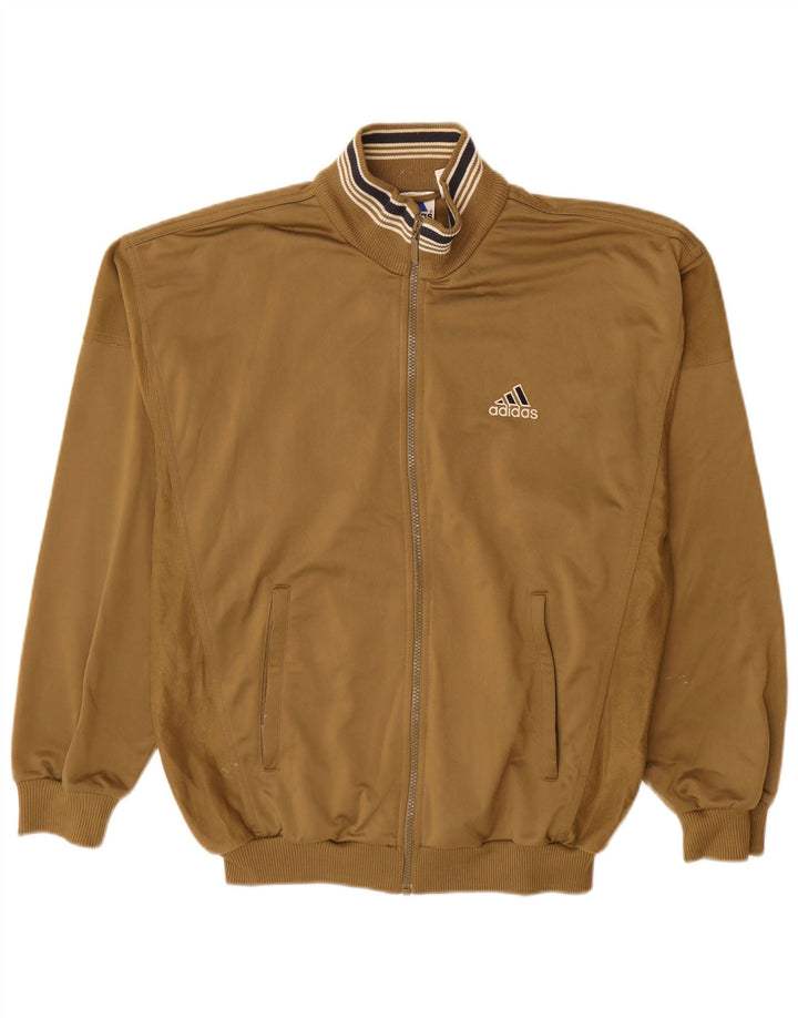 Adidas - Chaqueta de chándal para hombre, talla 40/42, poliéster caqui medio
