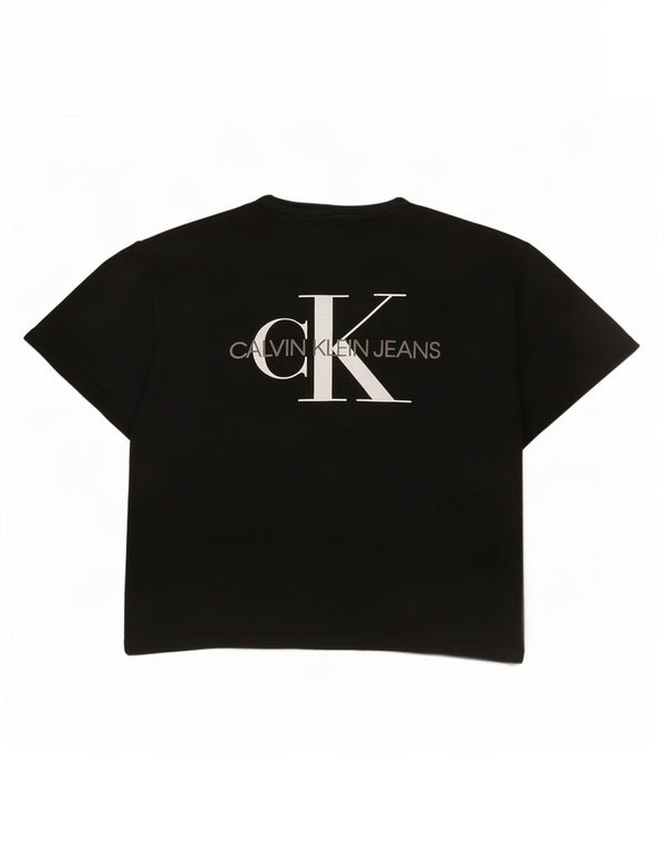 Calvin Klein Jeans - Camiseta gráfica para hombre, talla grande, algodón negro