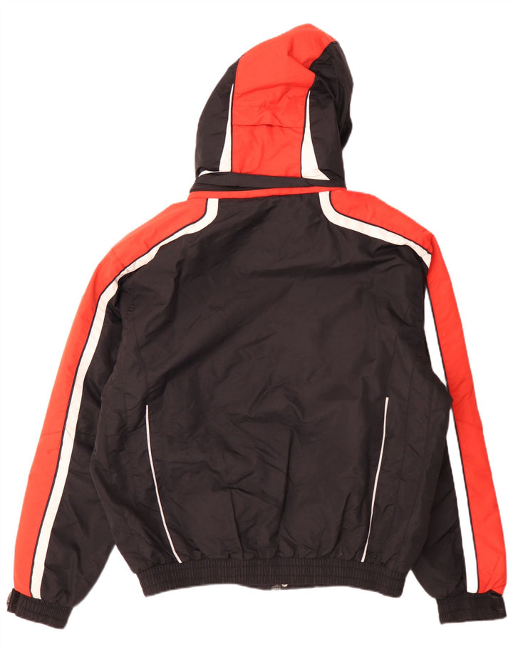 AST Chaqueta de esquí con capucha para hombre, talla 40, talla grande, color negro, poliamida