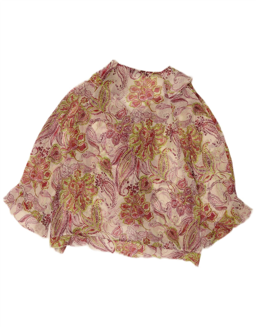 Zara Blusa Delantera Con Volantes Para Mujer UK 44 Grande Multicolor Floral
