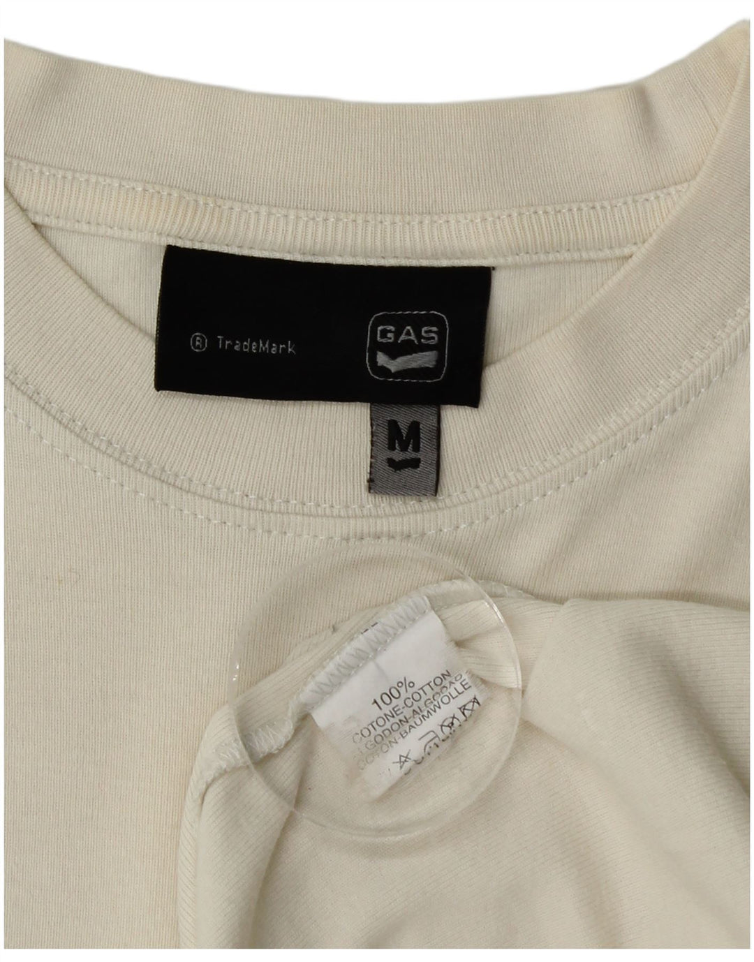 Gas Camiseta para mujer Top UK 12 Medium White Cotton