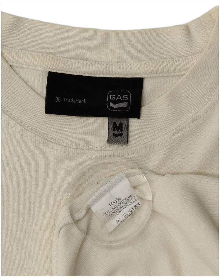 Gas Camiseta para mujer Top UK 12 Medium White Cotton