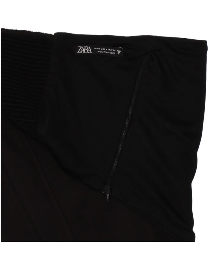 Zara Mujer Crop Corset Top Medio Negro Poliéster