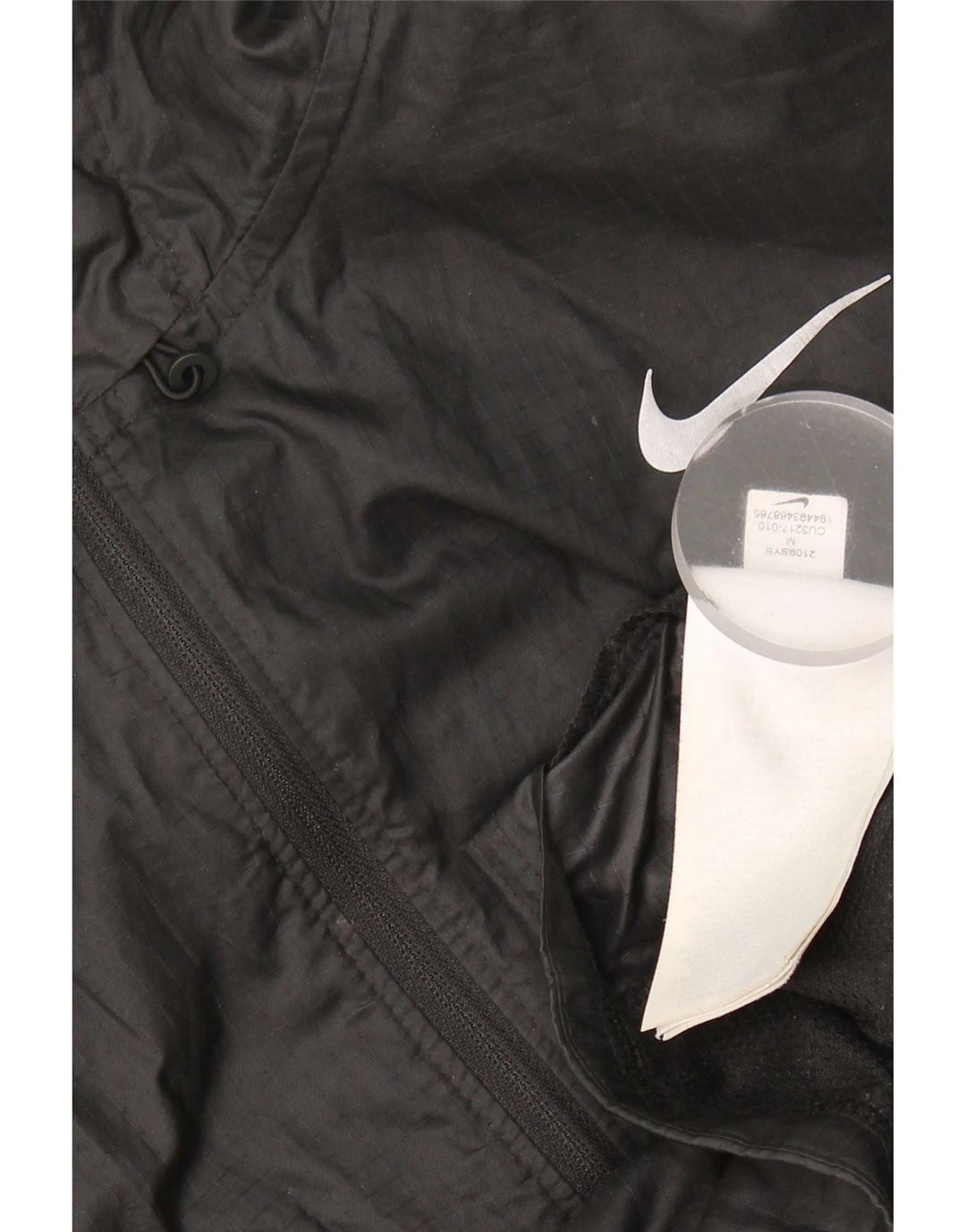 Nike - Chaqueta impermeable con capucha para mujer, talla M, poliéster negro