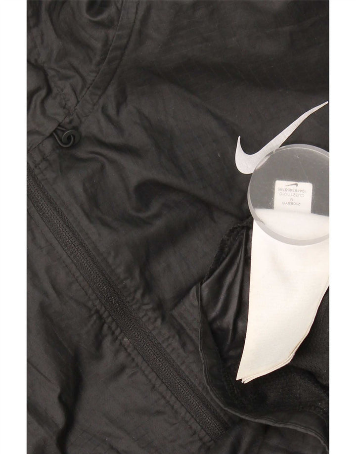 Nike - Chaqueta impermeable con capucha para mujer, talla M, poliéster negro