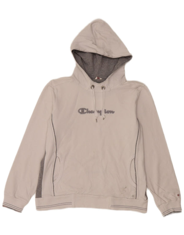 Champion Sudadera con capucha gráfica para mujer UK 40 XL Blanco Colorblock Algodón