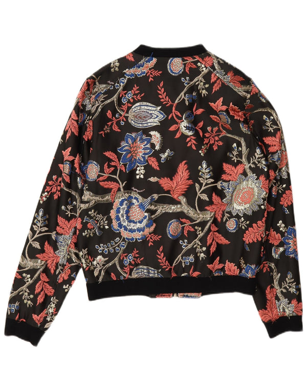Guess Chaqueta Bomber para Mujer UK 6 XS Poliéster Floral Negro