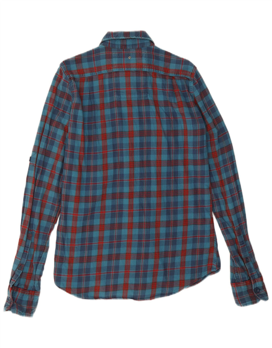 Superdry Camisa De Franela De Algodón A Cuadros Azul Medio