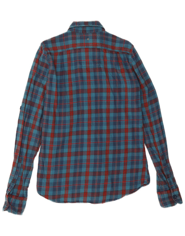 Superdry Camisa De Franela De Algodón A Cuadros Azul Medio