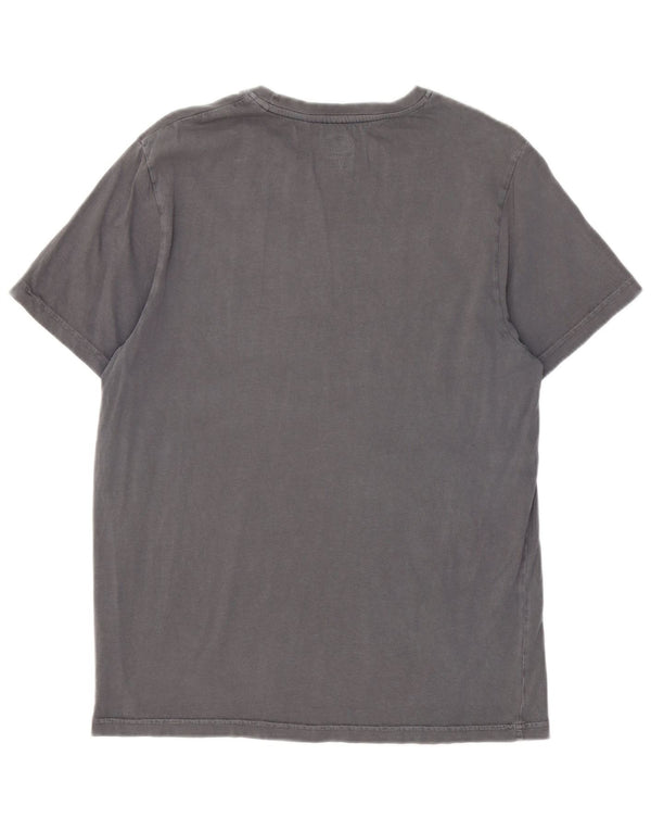 Camiseta con gráfico Animal para hombre Top de algodón gris medio