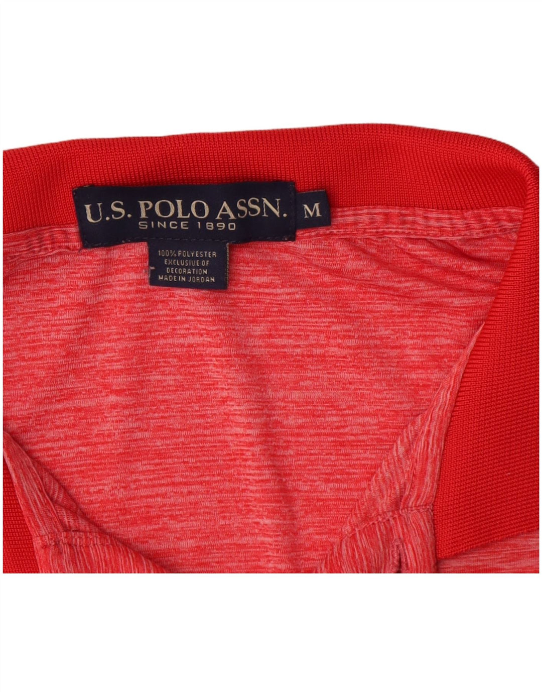 Asociación de Polo de EE. UU. Camisa Hombre Poliéster Moteado Rojo Mediano
