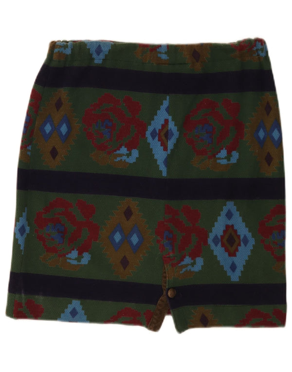 Johnny Lambs Minifalda para mujer IT 44 Mediana W30 Verde Geométrico Azteca