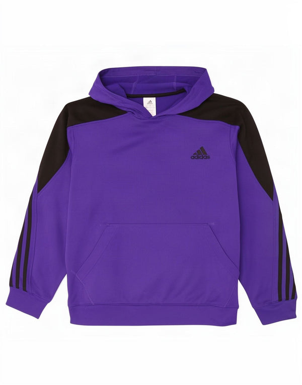 Adidas Hombre Sudadera Con Capucha Jumper Large Púrpura Colorblock Poliéster