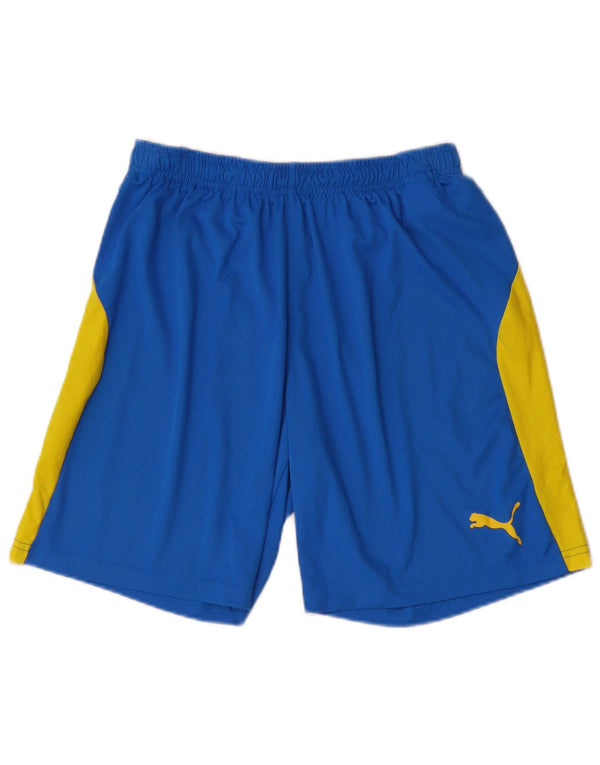 Pantalones cortos deportivos Puma para hombre Poliéster color block azul medio